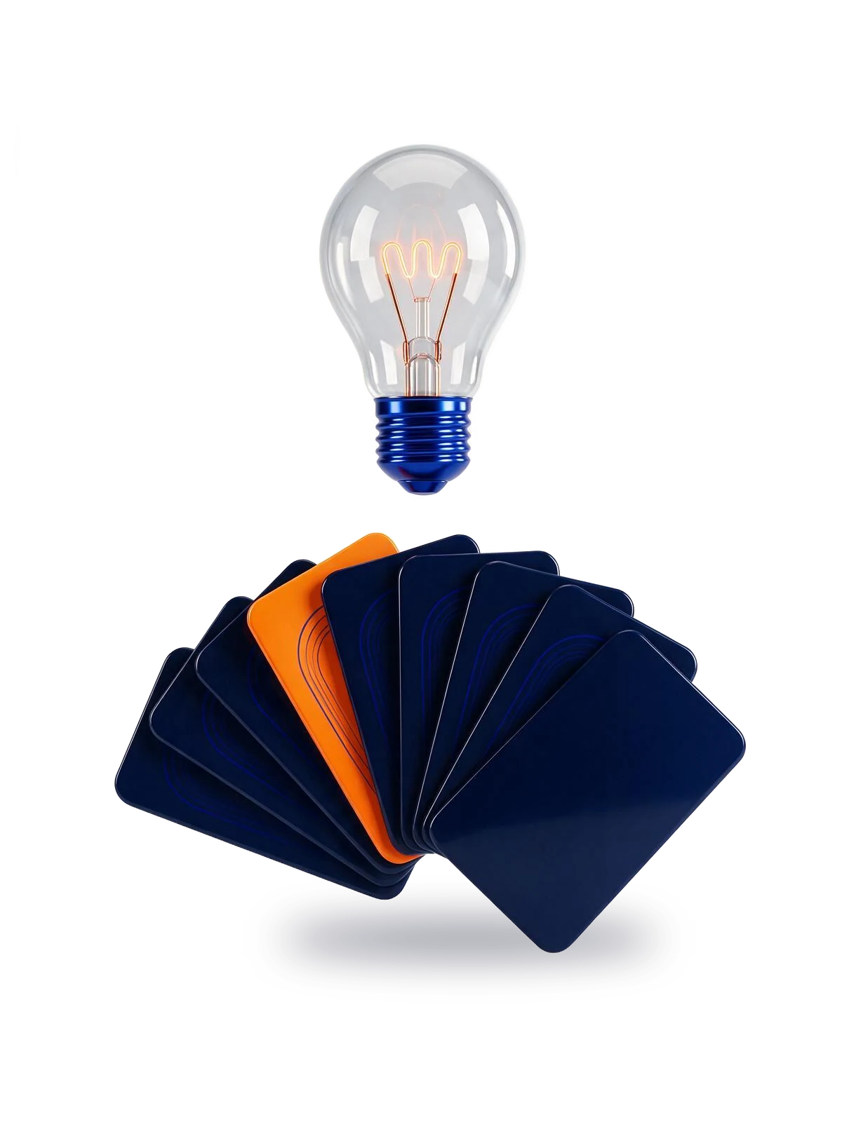 Bóng đèn ý tưởng và các phiên bản creative xếp quạt