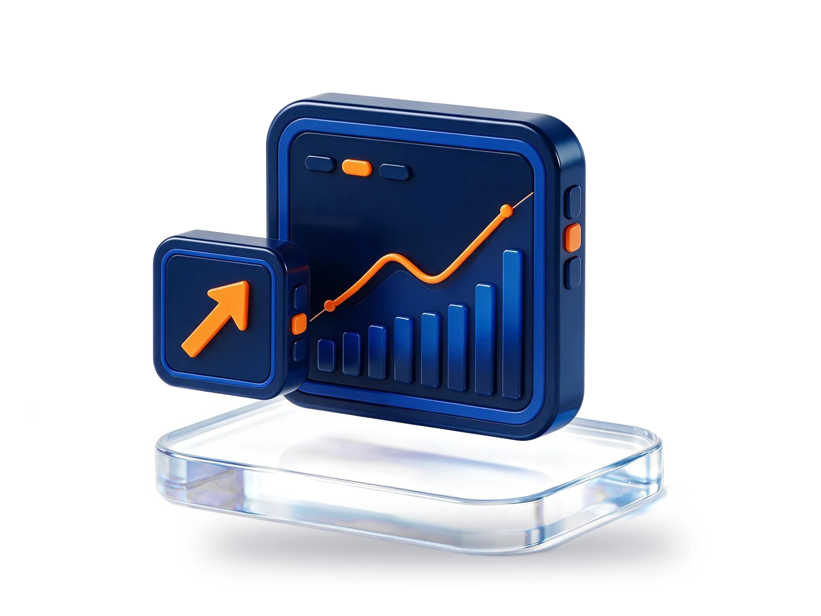 Dashboard báo cáo với biểu đồ tăng trưởng