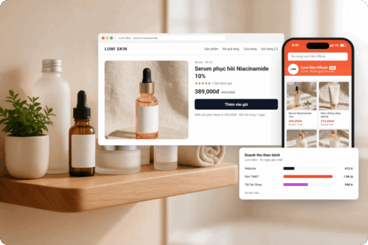 Minh họa giải pháp Brand Commerce của Adtek (dữ liệu mẫu)