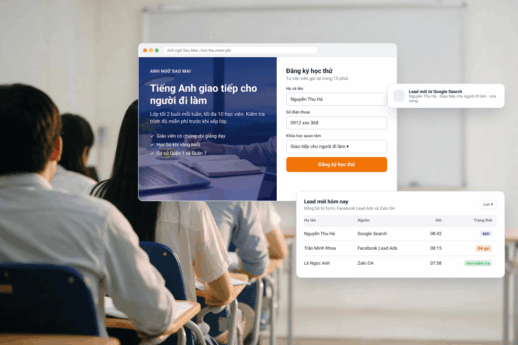 Minh họa giải pháp Lead Generation của Adtek (dữ liệu mẫu)