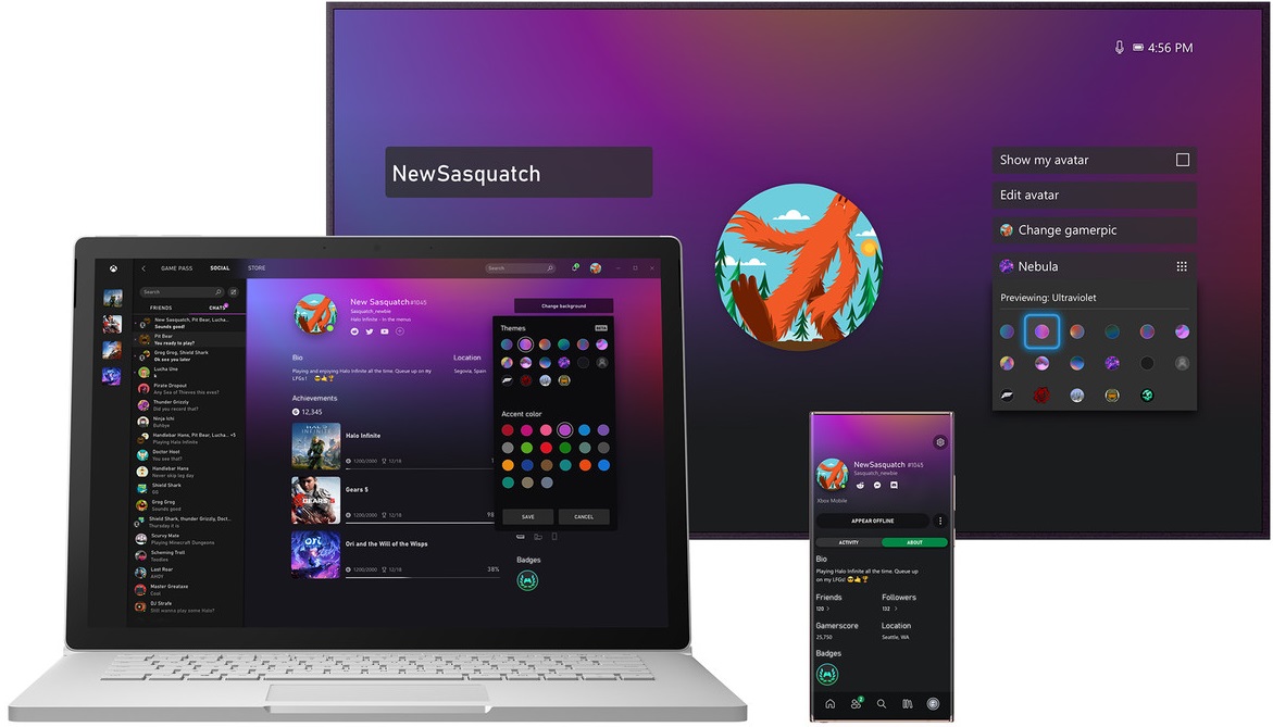 Cùng một giao diện hiển thị trên màn hình lớn, laptop và điện thoại