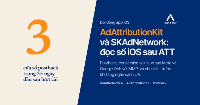 Đo lường quảng cáo app iOS sau ATT: SKAdNetwork, AdAttributionKit và cách đọc số lệch với MMP