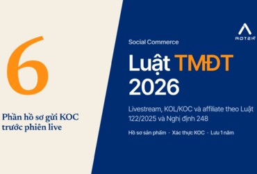 Luật Thương mại điện tử 2026: quy định mới về livestream, KOL/KOC và affiliate