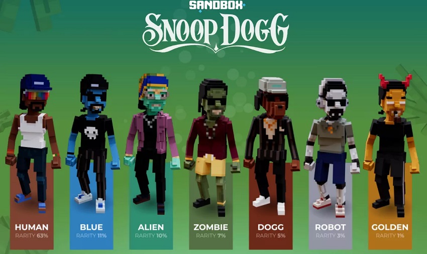 Bộ sưu tập nhân vật NFT của Snoop Dogg trên The Sandbox