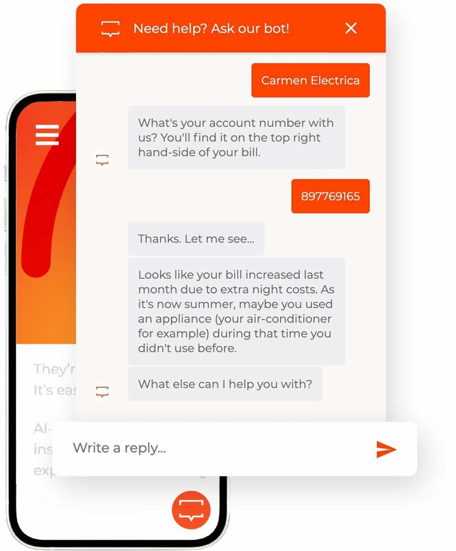Giao diện chatbot hỗ trợ khách hàng trên website, trả lời câu hỏi về hóa đơn